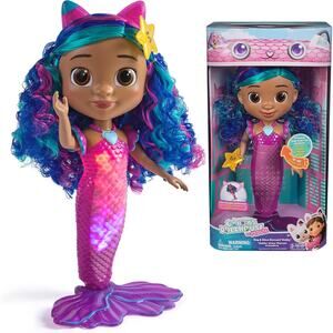 GABBY'S Dollhouse The Movie, Sing & Shine Mermaid Gabby Lights & Sounds NWT